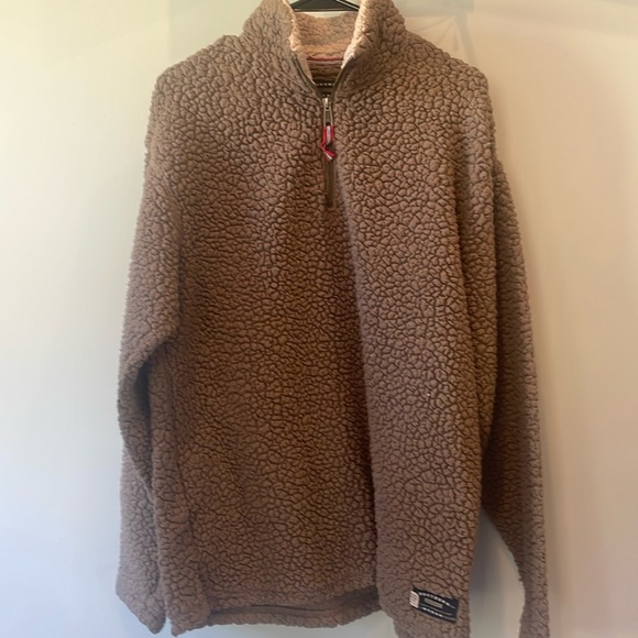 Southern marsh Sherpa half zip pullover taupe color unisex - Picture 1 of 3